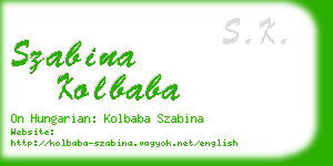 szabina kolbaba business card